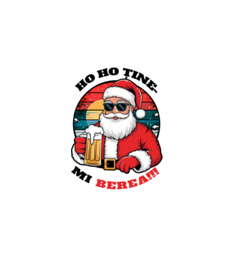Ho ho ține mi berea! alb model alb pe tricou