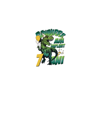 Rawr Am împlinit 7 ani model alb pe tricou
