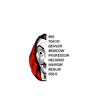classic logo money heist white model alb pe tricou