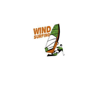 Wind Surf model negru pe tricou