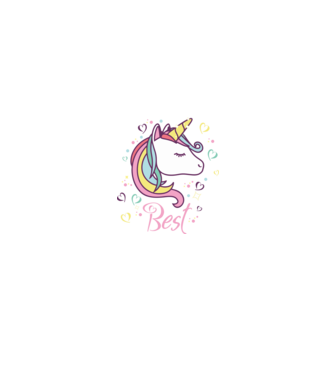 Unicorn Best model negru pe tricou