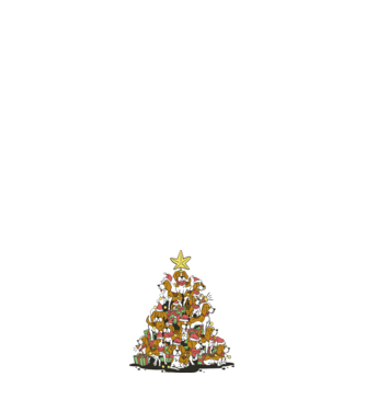 beagle christmas tree model negru pe tricou