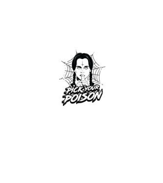 WEDNESDAY Pick your poison model albastru jeanși pe tricou