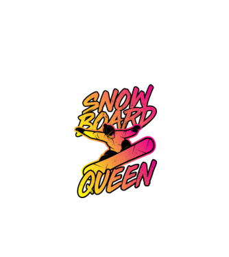 snowboard queen model negru pe tricou