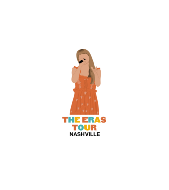 Taylor Swift The Eras Tour Nashville 3 model alb pe tricou