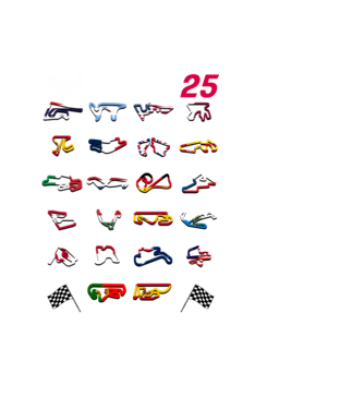 MOTOGP 25 CALENDAR Negru model negru pe tricou