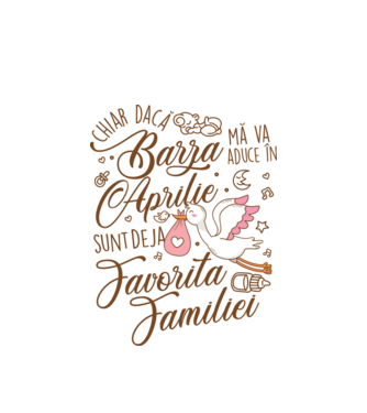 Favorita familiei APRILIE model alb pe tricou