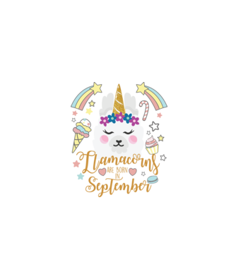 Llamacorns are born in September model alb pe tricou
