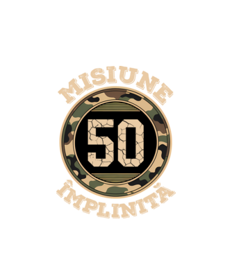 Misiune împlinită 50 model alb pe tricou