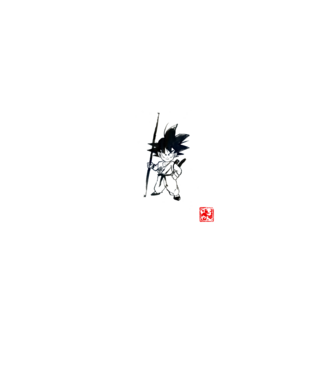 son goku art model negru pe tricou