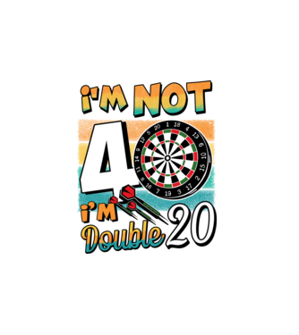 Darts Birthday 40 years old model alb pe tricou