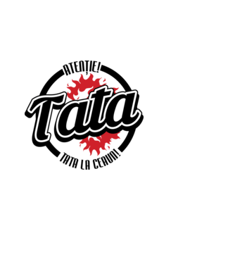Atenție! Tata la ceaun! model negru pe tricou