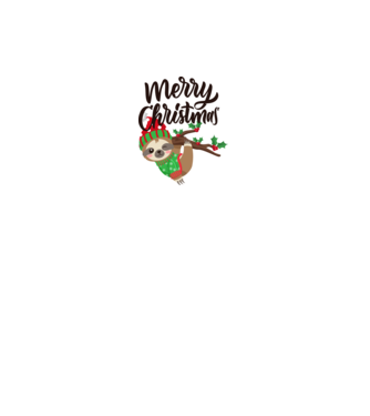 Merry christmas sloth model alb pe tricou