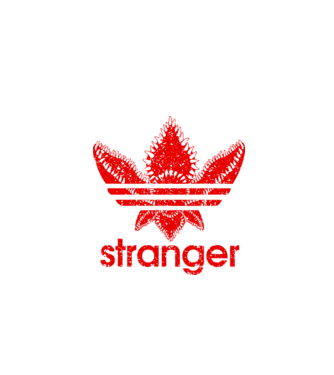 stranger logo red model negru pe tricou