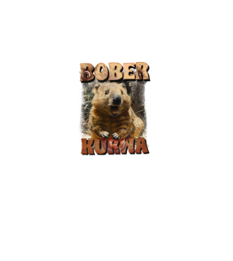 BOBER wombat model negru pe tricou