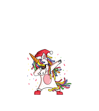 Christmas unicorn dab model negru pe tricou