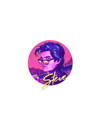 steve neon stranger things model negru pe tricou