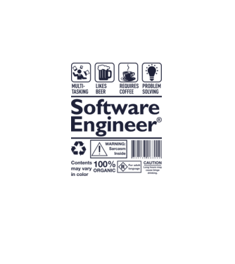 Software Engineer model gri pe tricou