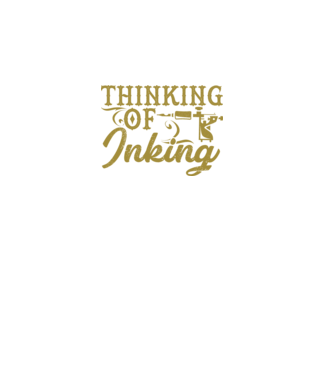 Thinking of inking model negru pe tricou