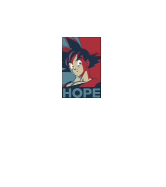 goku hope dragonball model turcoaz pe tricou