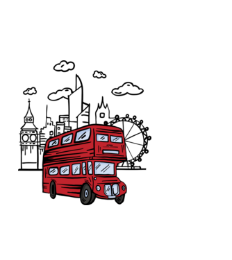 Autobuze model albastru deschis pe tricou