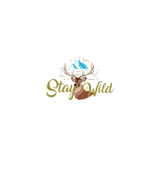 Stay wild model negru pe tricou