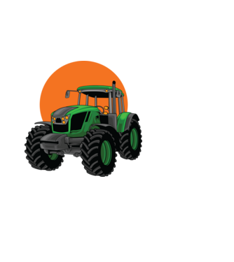 TRACTOR model alb pe tricou