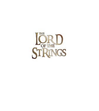 Lord of the Strings model negru pe tricou