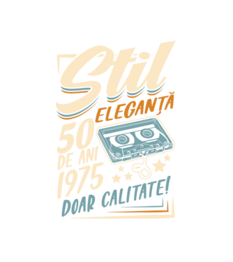 Stil eleganta 1975 model alb pe tricou