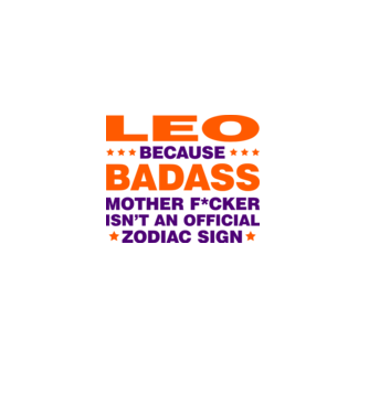 Badass zodiac LEO model alb pe tricou