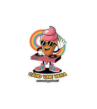 Când vine vara, e ca un drop puternic! model alb pe tricou