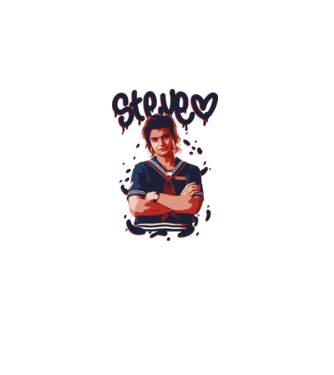 steve stranger things model gri pe tricou