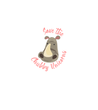 Save the chubby unicorns model negru pe tricou