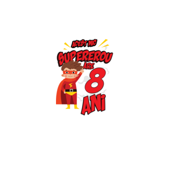 Acest mic supererou are 8 ani model negru pe tricou