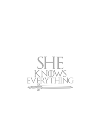 Cuplu She knows everything model negru pe tricou