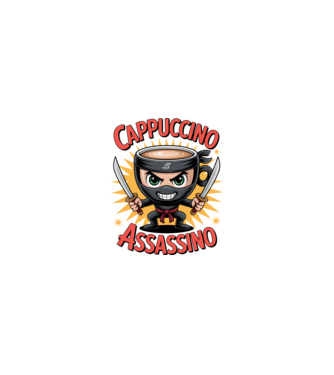 Cappuccino Assasino model nisipiu pe tricou