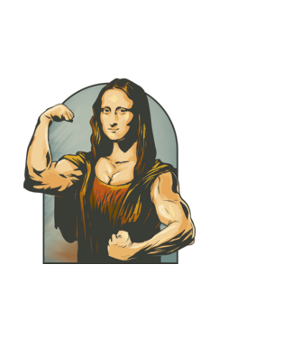 Pumped Mona model negru pe tricou