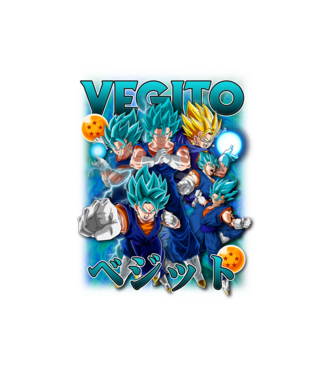 vegito dragonball model alb pe tricou
