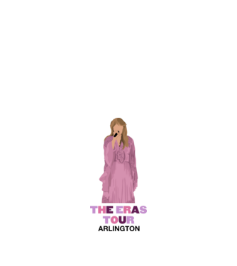 Taylor Swift The Eras Tour Arlington 3 model alb pe tricou