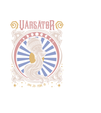 Zodiac Vintage VĂRSĂTOR model negru pe tricou