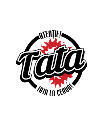 Atenție! Tata la ceaun! model alb pe tricou