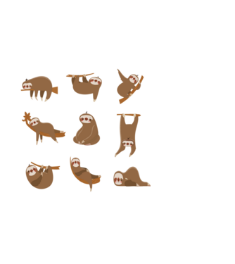 Sloth yoga model negru pe tricou