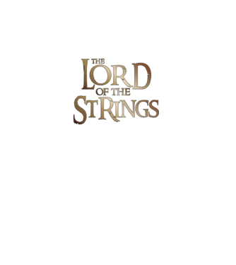 Lord of the Strings model negru pe tricou