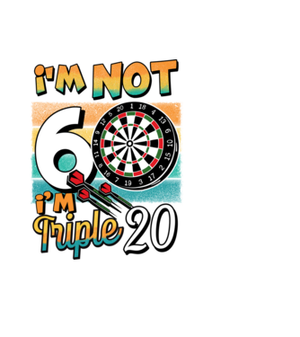 Darts Birthday 60 years old model negru pe tricou