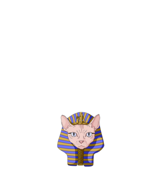 sphynx cat pharaoh model alb pe tricou