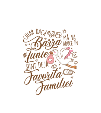 Favorita familiei IUNIE model alb pe tricou