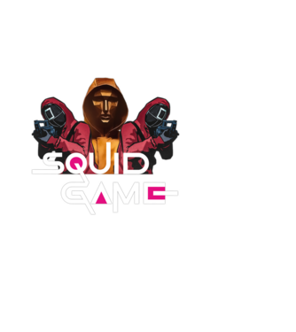 squid game poster model alb pe tricou