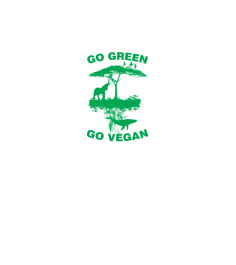 go green go vegan model negru pe tricou