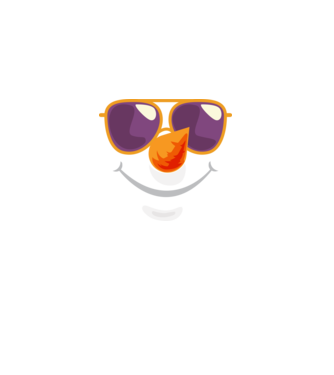 Snowman face model alb pe tricou
