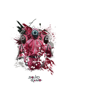 squid game poster model negru pe tricou